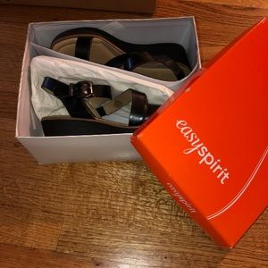 Easy Spirit Black Wedge Sandals